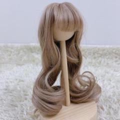 ドールウィッグ 6~7インチ ロングヘア ミルクティーブラウン カール BJD