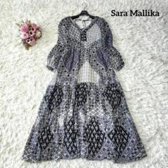 【美品♡インド綿】サラマリカ　バンダナプリントロングワンピース　ネイビー　F