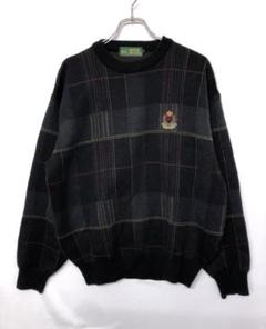 SUNSEA ペーパー ニット メッシュ サマーニット 古着 OXFORD UNIV GOLF CLUB 古着 チェック柄ニットセーター - メルカリ