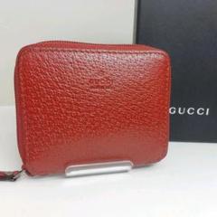 GUCCI　グッチ　レッドレザー　ロゴ入り　コインケース　小銭入れ