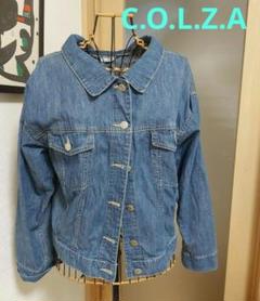 COLZA　薄手デニムジャケット バック リボン編み上げ　平成　レトロ　抜け感