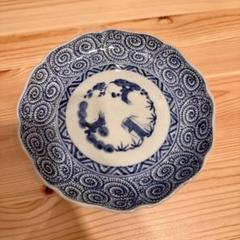 古伊万里　染付　蛸唐草　7寸皿　江戸後期　幕末