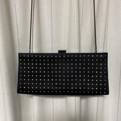 ZARA スタッズ付き ブラック クラッチバッグ M ZARA チェーンショルダーバッグ ブラック エナメル クラッチ
