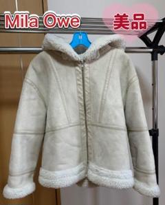 ミラオーウェンMila Owe パイピングムートンコート　ホワイト　美品 ミラオーウェンMila Owe パイピングムートンコートホワイト美品