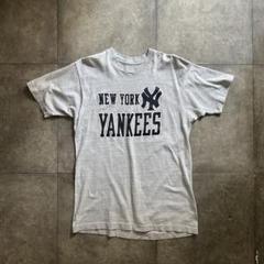 80s ニューヨークヤンキース tシャツ USA製 グレー XL相当 MLB