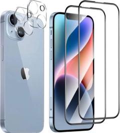 新品✨iPhone 14フィルム全面保護+端欠け防止黒枠カメラフィルム