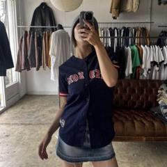 USA製Majestic RED SOX baseball shirt