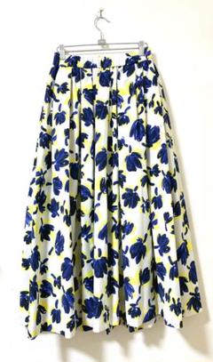 美品 イエナ IENA 花柄 タックフレアロングスカート M 38 ふんわり
