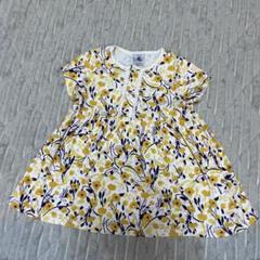 プチバトー　花柄 半袖ワンピース　女の子　74cm 12m 80