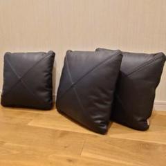 HUKLA フクラ クッション3点セット 本革 レザー　黒　カバーリング m64244046251_1.jpg?1717991917