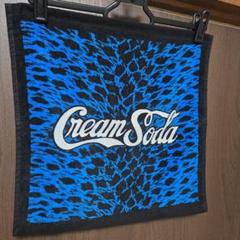 クリームソーダ　ハンドタオル　青ヒョウ柄　未使用品　約34×34cm