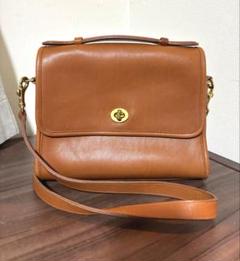 Coachシグにチャーハンドバッグ ブラウン Old COACH 9870 Court Bag Crossbody Handbag Brown Vintage
