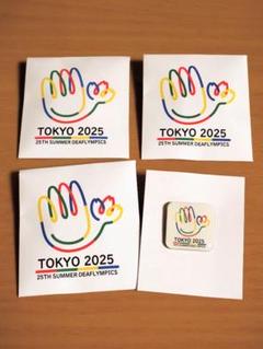 【3個】 東京 2025 デフリンピック 大会エンブレムバッジ 3個セットのサムネイル
