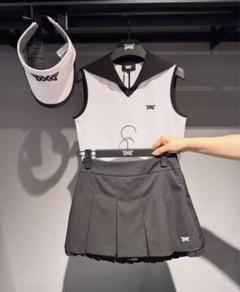 PXG ゴルフウェア レディース ニットポロシャツ スカート2点セット