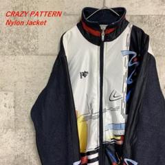 【オシャレ】クレイジー パターン 総柄 ナイロンジャケット 好配色