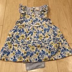 petitmain花柄ワンピースインナー付き　80cm