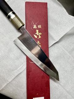 【極上の一本】堺實光/切付出刃包丁/至高 白紙2号/黒壇柄180cm 實光刃物