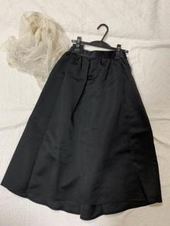 ルシェルブルー　美品　フリンジAラインスカート　ミディ丈　上品　セレモニー　36 ルシェルブルー 美品 フリンジAラインスカート ミディ丈 上品