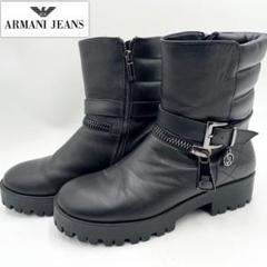 【希少/美品】アルマーニジーンズ サイドゴアブーツ ベルト　ロゴ 39サイズ