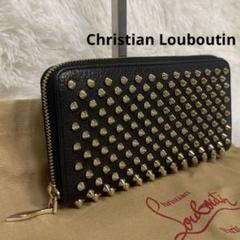 ✨️極美品✨️ クリスチャンルブタン 長財布 スタッズ ブラック 美品】クリスチャン ルブタン スタッズ長財布 ブラック ラウンド