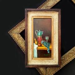 静物画　板絵　油彩画　フランス　ヴィンテージ　アンティーク　額縁　フレーム m64287639735_1.jpg?1707708146