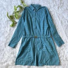 【HIROKO KOSHINO】 長袖チュニック (L) ストライプ 派手 綿