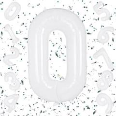 数字バルーン ホワイト アルミ風船 誕生日 40インチ ナンバー0