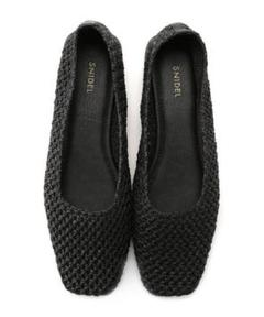 snidel 新品 ジュートフラットシューズ 黒L