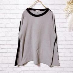 【古着】(M) VILLAND 長袖カットソー フリース ダメージ グレー