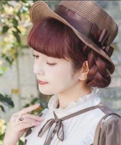 帽子 リボンカンカン帽 axes femme しまみさ ロリータ ガーリー 最低 価格ファッション - 帽子 リボンカンカン帽 axes femme