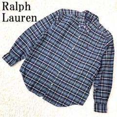 Ralph Lauren チェックネルシャツ ブルー 160 B9412
