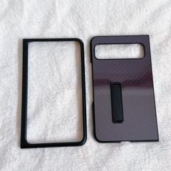 Google Pixel Foldケース カーボン調 スタンド付き シンプル