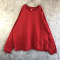 Y4156古着　トレーナー　スウェット　赤　無地　90s Y2K