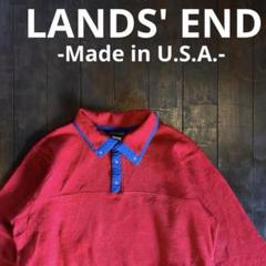 USA製！【LANDS' END ランズエンド】プルオーバーフリース スナップT