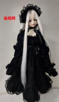 BJD SD 服 アウトフィット ドレス ヘッドドレス 2点セット 黒 ゴシックのサムネイル