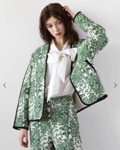 LUMB ♡Ample ボタニカルジャガードパイピングジャケット LUMB 様専用♡Ample ボタニカルジャガードパイピングジャケット