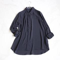 ✨未使用級✨2024 セオリーリュクス 洗える 襟付きブラウス 紺 38 日本製 2025年最新】Theory luxe レディース 長袖 シャツ・ブラウスの