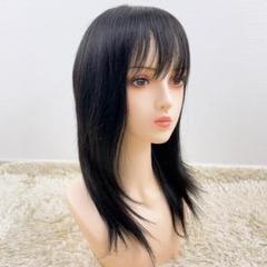 人毛100% フルウィッグ 医療用 ロングストレート ダークブラウン 手縫い 人毛100％ 高級フルウィッグ 40cm ダークブラウン ロング I型つむじ