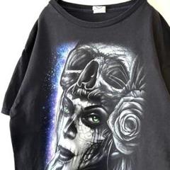 デルタ プロウェイト 魔女 薔薇 フェイス Tシャツ ブラック 黒 古着