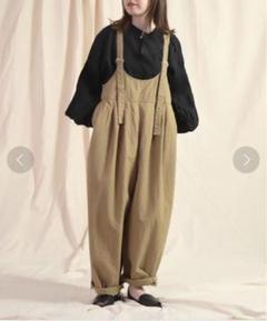 美品　[Brocante / ブロカント] 綿麻バックサテン バロンサロペット