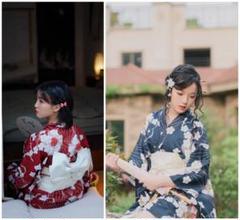 花柄ロング浴衣 夏のお出かけに最適❤️デートや女子会にぴったり