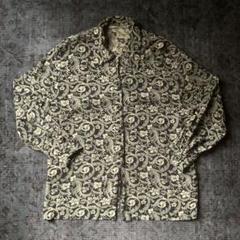 希少 90s 花柄 総柄シャツ ブラック ペイズリー モード 雰囲気 古着 黒