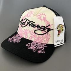 エドハーディー ブルドッグ　メッシュキャップ　ピンク　フリーサイズ UNKNOWN x EdHardy ☆ メッシュキャップ