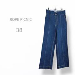【ROPE PICNIC】　美品　ストレッチ　ハイウエスト　ワイドデニムパンツ