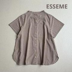 美品　ESSEME　エシーム　ギンガム チェック　ゆったり　ブラウス　スタンドのサムネイル
