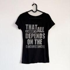 LIVIN. ALONE 半袖 Tシャツ レディース L プリントゴロ 文字
