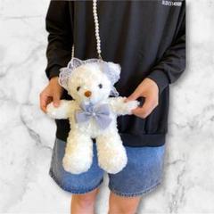 ショルダーバッグ キッズ くま ホワイト ポシェット かわいい