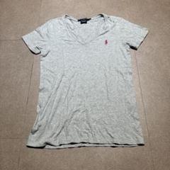 Ralph Lauren sport Tシャツ　ライトグレー　Vネック　L
