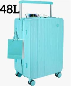 軽量❕48L スーツケース キャリーケース USB付き ブルー 機内持込 旅行