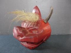 獅子頭　獅子舞　金獅子　加賀獅子頭　特大　木彫り　開運　魔除け　伝統工芸 獅子頭獅子舞金獅子加賀獅子頭木彫り開運魔除け伝統工芸共箱付き